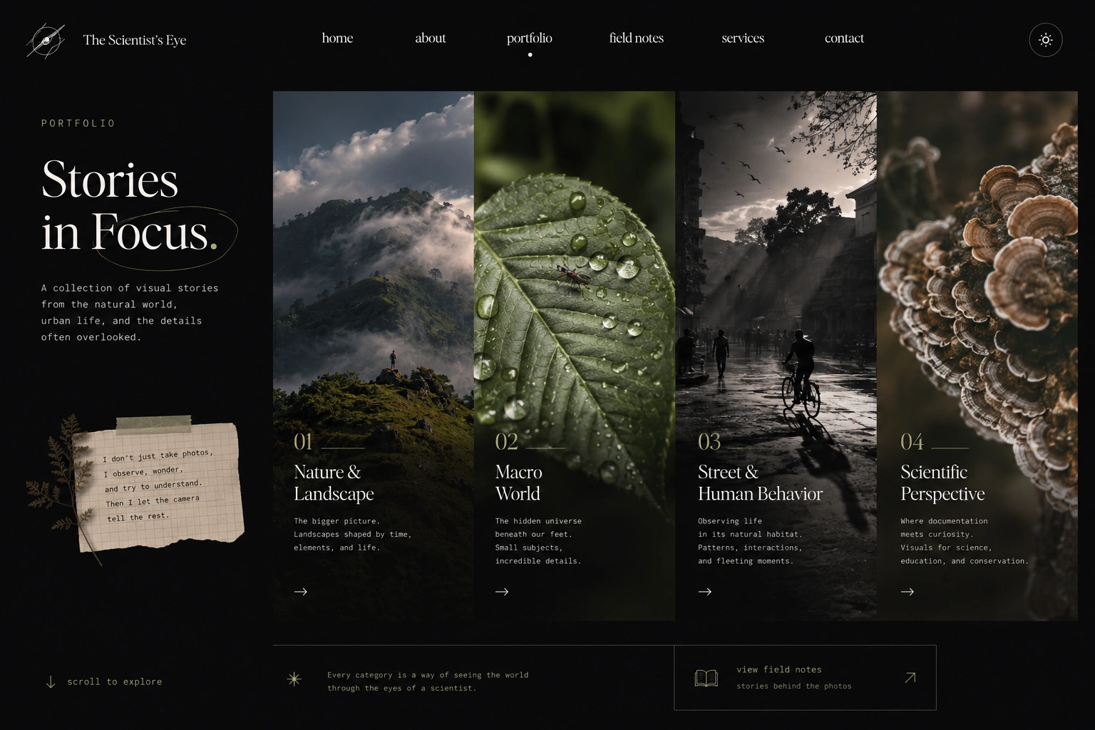 The Scientist's Eye curated photo group and portfolio collection.