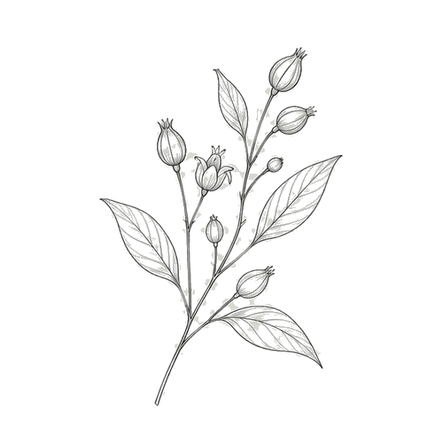 Botanical flower sketch